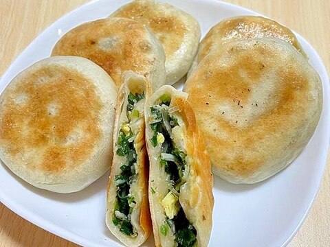 ニラとたまごとしらすと春雨の中華風おやき